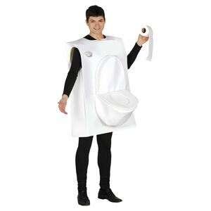 Fiestas Guirca Unisex Adult Toilet Costume / White
